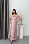 Powder Flounce Strap Ruffle Lined Chiffon Evening Dress