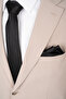 Beige Slim Fit Mono Collar Casual Suit - 2