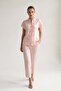 Powder pink collar button detailed short sleeve blouse - 2