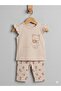 Little Teddy Bear Printed Single Jersey Summer Baby Double Set - 2
