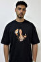 Cardi B_45 Design Printed Oversize Black T-Shirt