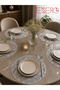 30829 American Service Placemat 6 Pieces Silver Flower Patterned 38X38 cm Decorative Table Mat - 3