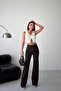 Women's Casual Wide Leg Brown Jeans - 5