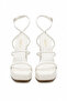 Women's Platform Heeled Ankle Strap Thin Strap Evening Dress Sandals Viona - White - 3