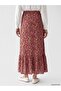 Lcw Grace Red Patterned Layered Skirt with Elastic Waist - 4