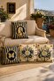 Framed Horse and Flower Patterned 4-Piece Throw Pillow Cover Set - 2