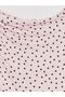 Xside Pink Boat Neck Polka Dot Gathered Blouse - 6