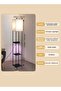 LIGHTING Modern LED Floor Lamp 62-Inch, 3-Color Dimming, Black Iron & Square Fabric Shade - 3