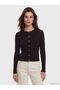 Lcw Modest Brown Crew Neck Women's Knitwear Cardigan