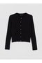 Lcw Modest Black Crew Neck Women's Knitwear Cardigan - 5