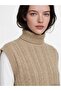 Lcw Comfort Brown Turtleneck Patterned Women's Knitwear Sweater - 3