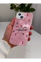 iPhone 13 / 14 Case with Marbling Effect, 3D Bow and Floral Pattern, Raised Camera Cover - 6