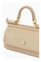 Small East West Sicily Top-handle Bag in Glossy leather, Women's Tote Bag, Women's Hand Bag, Women's Shoulder Bag, Women's Cross Body Bag, Women's Travel Bag, Beige-17cm - 6