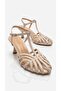 Lorenasa Women's Heeled Sandals Thin Heel Cage Toe T-Strap Ankle Strap Evening Dress Elegant - 2