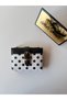 Polka Luna Women's White-Black Polka Dot Buckle Mini Card Holder and Coin Purse