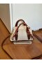Mini Size Women's Hand and Shoulder Bag with Scarf Detail - 5