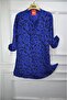Plus Size Viscose Patterned Lace-Up Tunic
