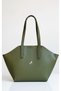 Women's Large Size Leather Look Hand Shoulder and Crossbody Bag - 3