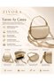 Women's Shoulder and Crossbody Bag Half Moon Model with Magnetic Closure and Gold Detail 20X13X6 cm - 5