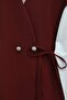 Lace-Up Double Crepe Vest and Trousers Set - Burgundy - 2