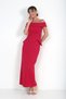 Women's Madonna Collar Lined Midi Crepe Dress with Peplum Detail - 2