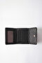 Black Genuine Leather Small Size Women's Card and Coin Wallet Lv910095 - 2