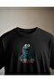 تي شيرت Home Alone Cookie Monster عادي للجنسين باللون الأسود - 2