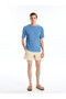 Nevavm Short Length Striped Men's Swim Shorts with Difference