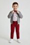 Gray Linen Trousers, Cardigan and Boy's Shirt 3-Piece Set 24549 - 3