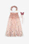 Powder Butterfly Printed Girls' Cape, Wand and Crown Set - 2