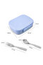 Smart Serve Bento Lunch Box 1100ml w/ Stainless Steel Cutlery Set – Sky Mist - 8