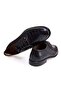 Black Color Lace-Up Genuine Leather Men's Shoes - 2