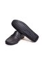 Black Color Laceless Genuine Leather Men's Shoes - 3