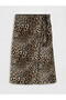 Brown Tie-Up Leopard Print Wrap Skirt - 6