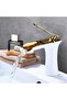 Bathroom Sink Faucet White Gold Color Waterfall Imported with 7 Years Warranty - 7