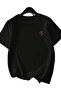 Tulip Garden Design 100% Cotton Half Oversize Black T-Shirt - 2