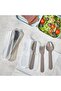 Ocy Shop Plastic Fork Spoon Knife Set with Carrying Box Camping Picnic School (Beige) 1115731 - 2