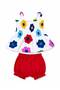 Summer Baby Girl Set with Flexible Straps and Shorts, Cotton, 9-24 Months - 2