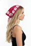 Handmade Crochet Daisy Patterned Fuchsia Summer Bandana Hair and Neck Accessory - 2