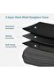 Double Eyeglass Case, Hard Shell Dual Glasses Storage Box, Travel Sunglass Organizer with Zipper and Metal Hook - 5