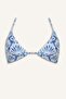 Regular Fit Patterned Glitter Fabric Sax Blue Bikini Top H1089Ax26Sm - 5