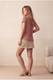 Women's Coral Melange Viscose / Polyester Blended Regular Fit V-Neck Short Sleeve T-Shirt Bellamy - 5