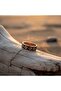 New Series Copper Black and White Flower Motif Adjustable Ring - 5