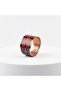 Copper Claret Red Black Textured Patterned Wide Form Adjustable Ring - 5