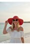 Red Wide Straw Hat - 14232 - 3