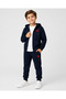 Red Rose Printed Zippered Boys' Top and Bottom Tracksuit Set - 2