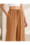 Strawberry Fabric Elastic Waist Wide Leg Women's Trousers – Comfortable Cut Casual Trousers Length 97cm - 3