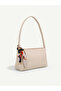Women's Single Handle Scarf Detailed Zippered Baguette Hand and Shoulder Bag - 2