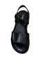 678169 Black Genuine Leather Velcro Comfort Sandals - 4