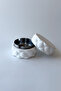 Steel Round Ashtray with Quilted Lid, White